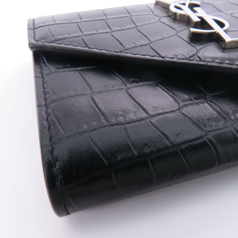 SAINT LAURENT 牛皮皮革Card Wallet銀扣卡片套-6