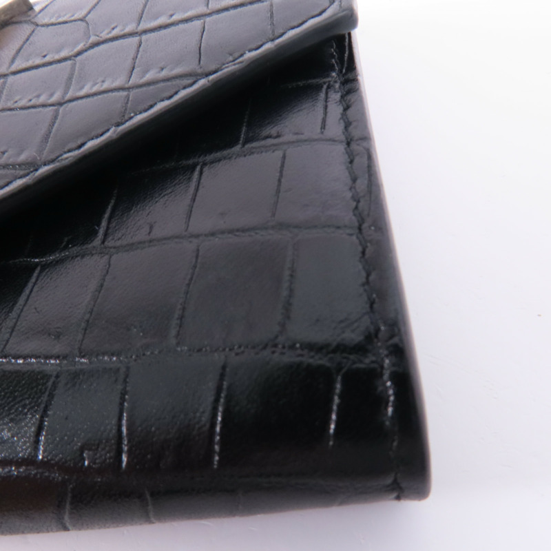 SAINT LAURENT 牛皮皮革Card Wallet銀扣卡片套-7