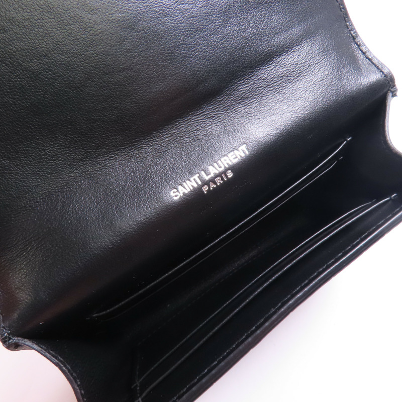 SAINT LAURENT 牛皮皮革Card Wallet銀扣卡片套-10