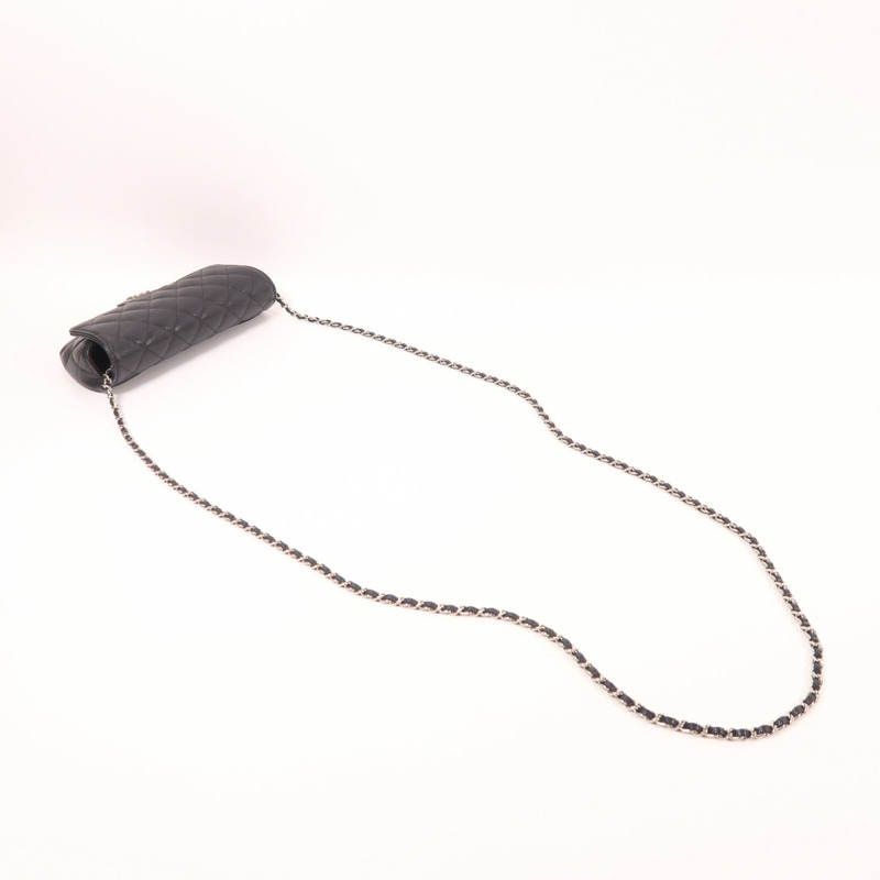 CHANEL 牛皮皮革Shoulder Bag銀扣鏈帶肩背袋-8