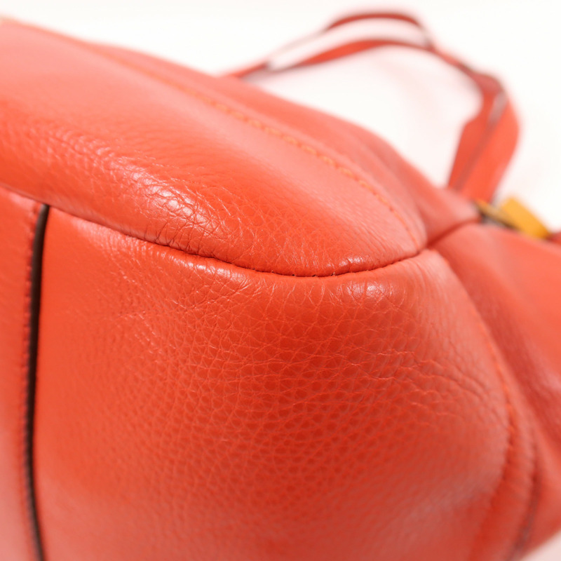 COACH 牛皮皮革Tote Bag銀扣手挽袋-7