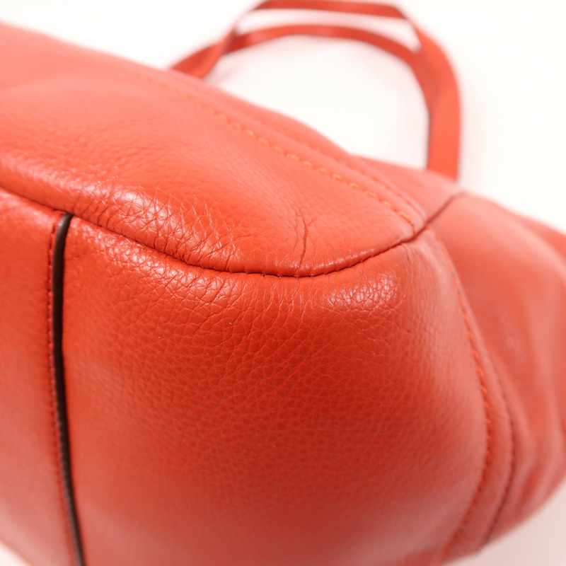 COACH 牛皮皮革Tote Bag銀扣手挽袋-9