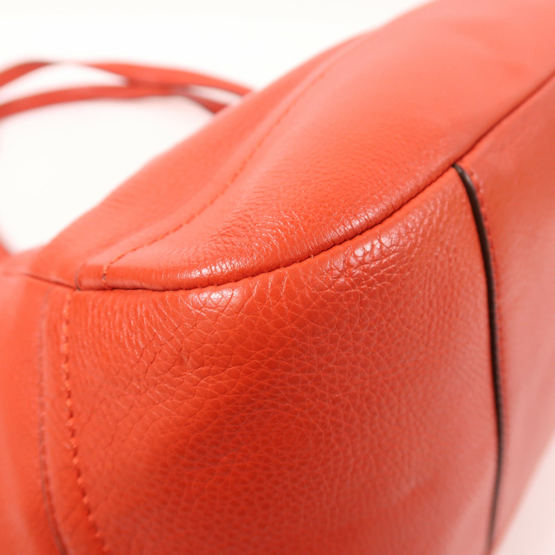 COACH 牛皮皮革Tote Bag銀扣手挽袋-10