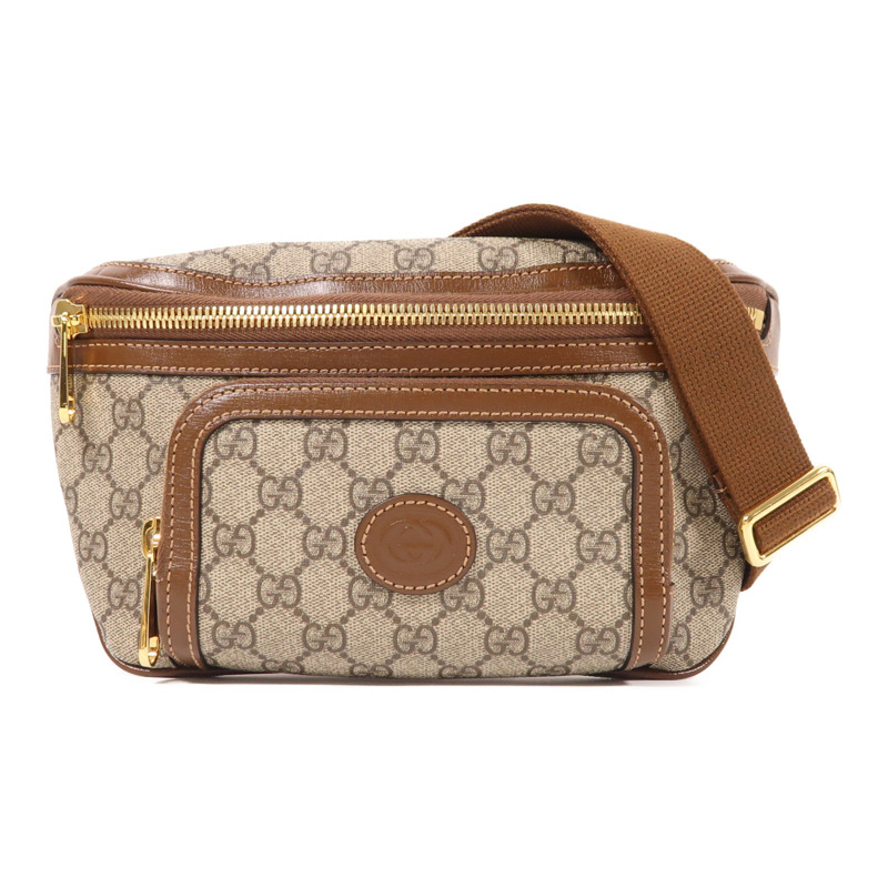 GUCCI 塗層帆布Waist Bag金扣腰包-0