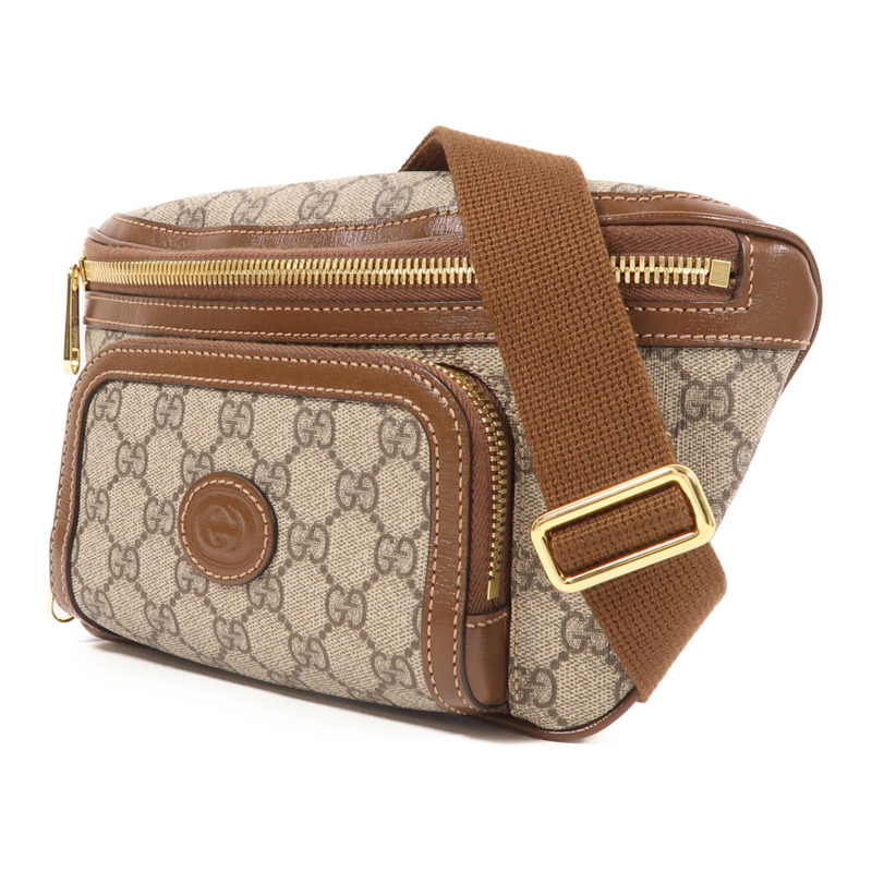 GUCCI 塗層帆布Waist Bag金扣腰包-2