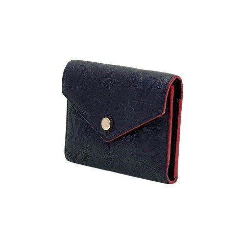 LV皮夾 Victorine深藍牛皮信封三折短夾M64577-2