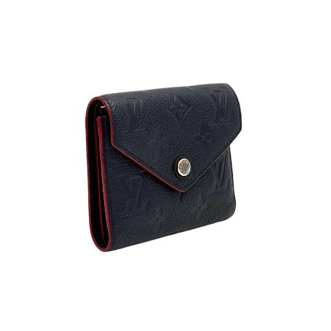 LV皮夾 Victorine深藍牛皮信封三折短夾M64577-3