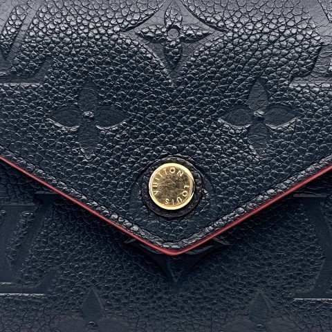 LV皮夾 Victorine深藍牛皮信封三折短夾M64577-9