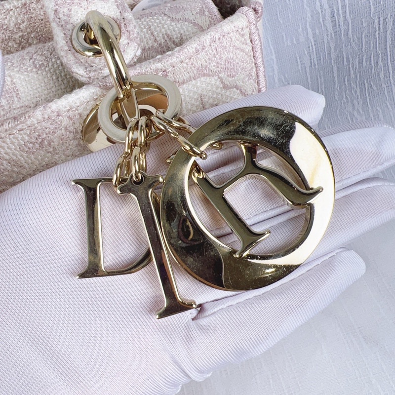 98新DIOR迪奧 Lady D-Lite 動物園系列老虎圖案茹伊印花刺繡淺色背景 織物 戴妃包手提包單肩包斜挎包-11