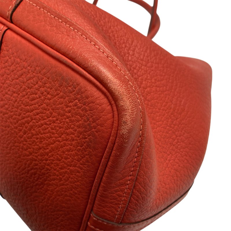 HERMES 愛馬仕 GRAND PARTY 36 花園包 ☐R刻 牛皮 手提包 橘色 銀釦-15