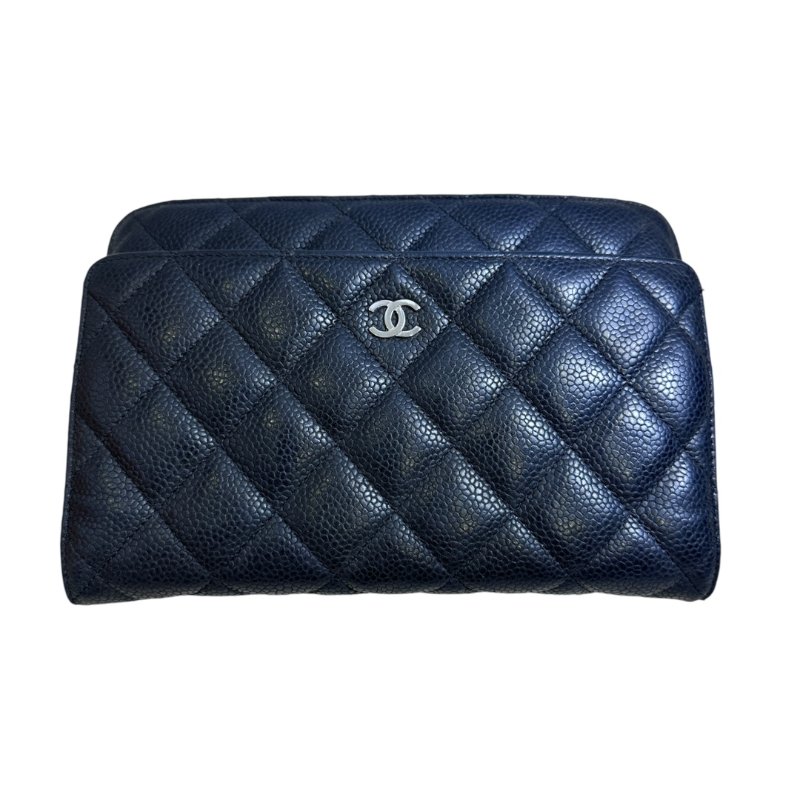 【CHANEL】Caviar 魚子醬皮革 Wallet On Chain 黑色 金扣 WOC 鍊條錢包（二手）F2373-2