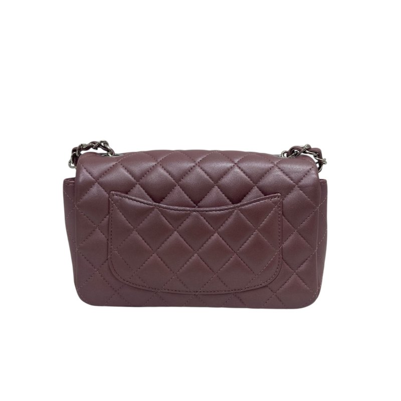 【CHANEL】Classic Flap Bag CF20 粉色 Lambskin 銀扣 迷你口蓋包(二手)J2453-1