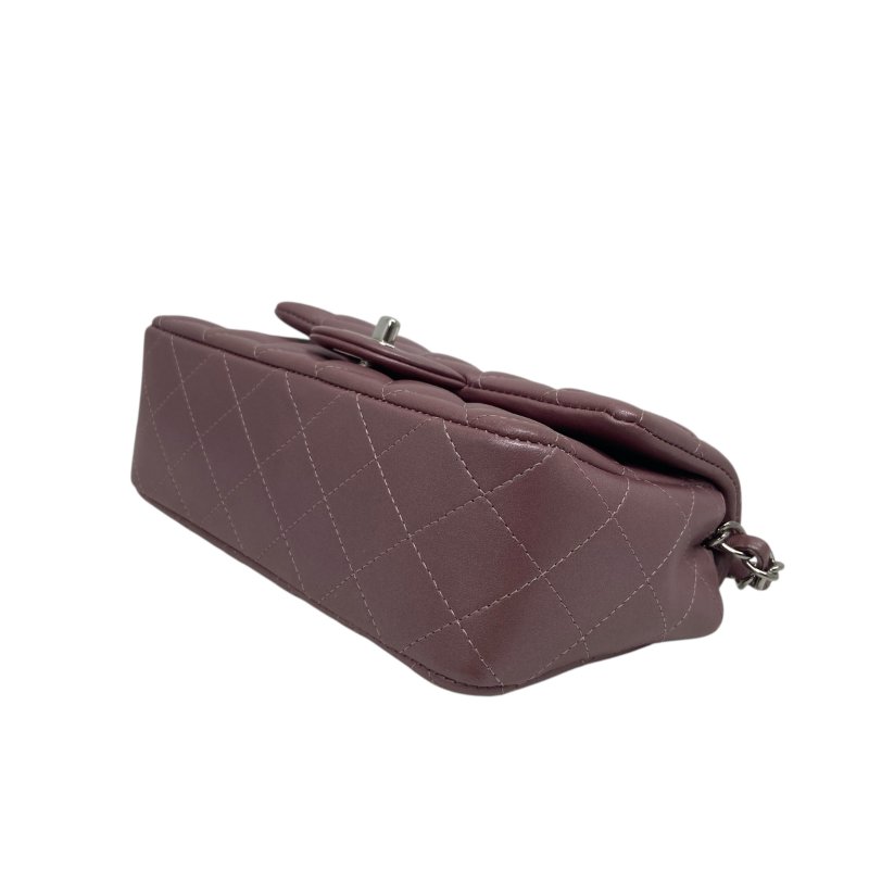【CHANEL】Classic Flap Bag CF20 粉色 Lambskin 銀扣 迷你口蓋包(二手)J2453-4