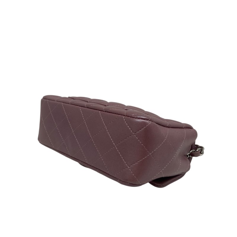 【CHANEL】Classic Flap Bag CF20 粉色 Lambskin 銀扣 迷你口蓋包(二手)J2453-14