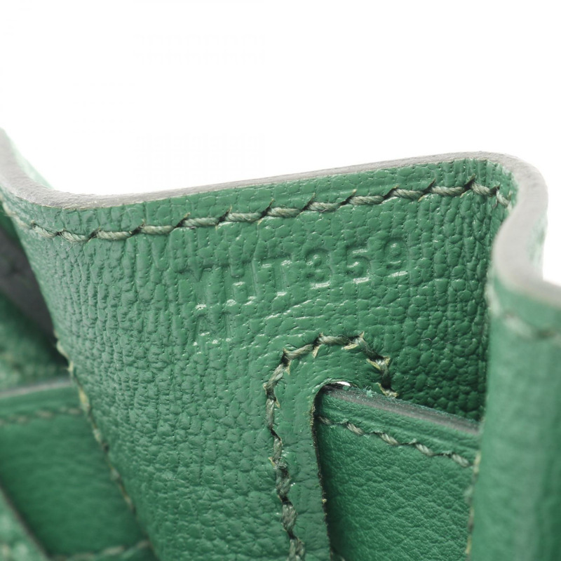 愛馬仕 Kelly 28 兩用包 Evercolor 皮革 綠色 Bamboo 二手 女款 SHW Y-4