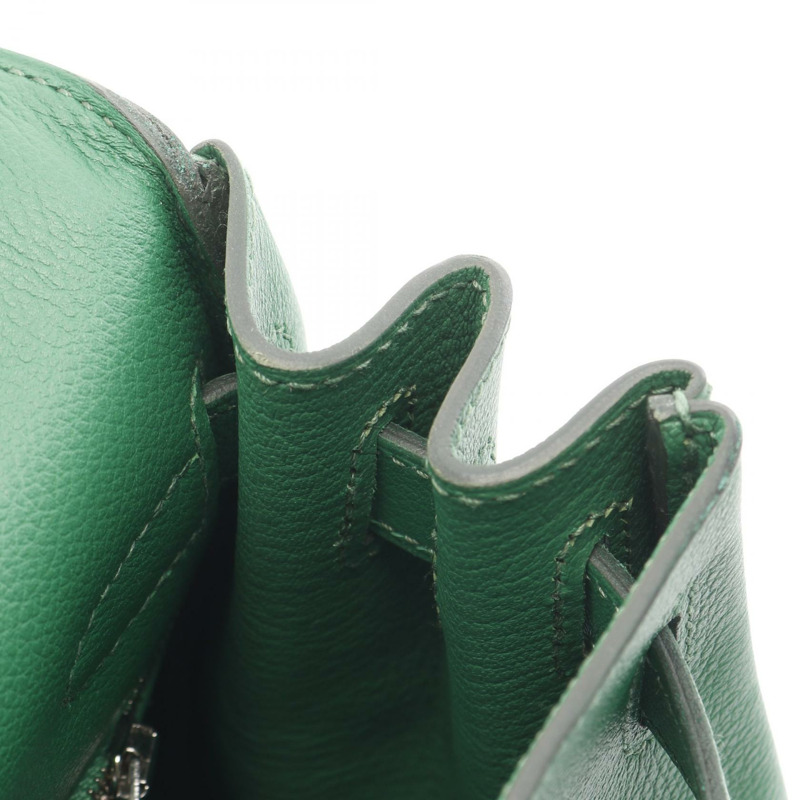 愛馬仕 Kelly 28 兩用包 Evercolor 皮革 綠色 Bamboo 二手 女款 SHW Y-6