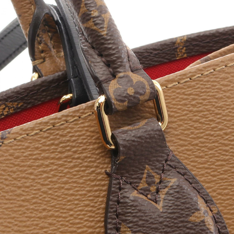 LOUIS VUITTON On the Go MM 托特單肩包 M45321 Monogram Giant Reverse 棕色-9