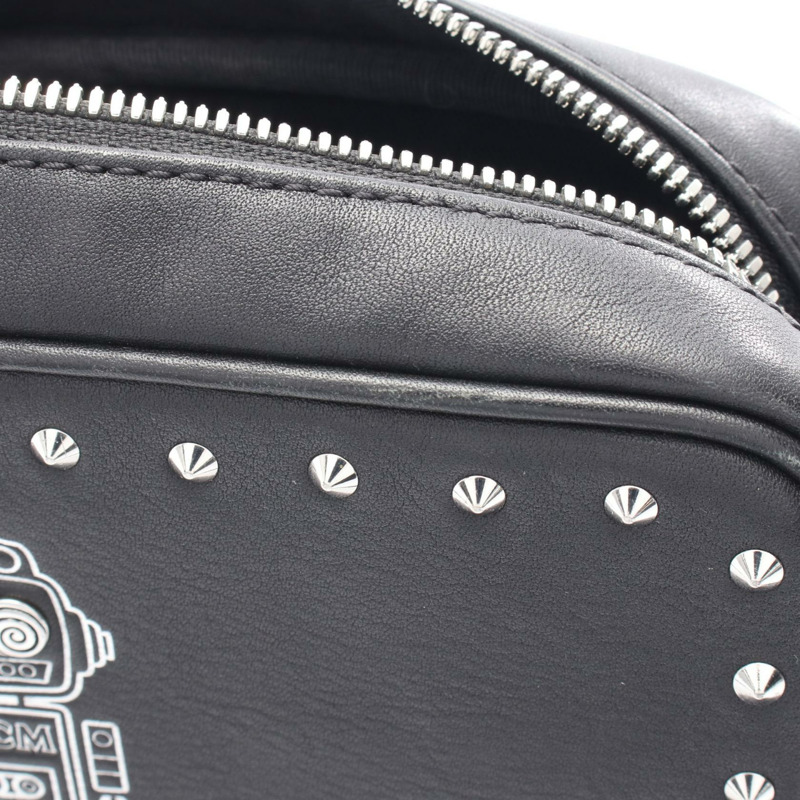 MCM Robot 肩斜背包 MZZ9SRO30BK001 皮革 黑色 二手 女款-4