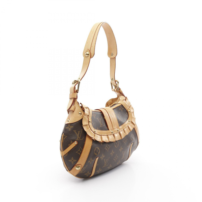 LOUIS VUITTON Leonor 單肩包 M92394 Monogram 帆布皮革棕色二手 LV-1