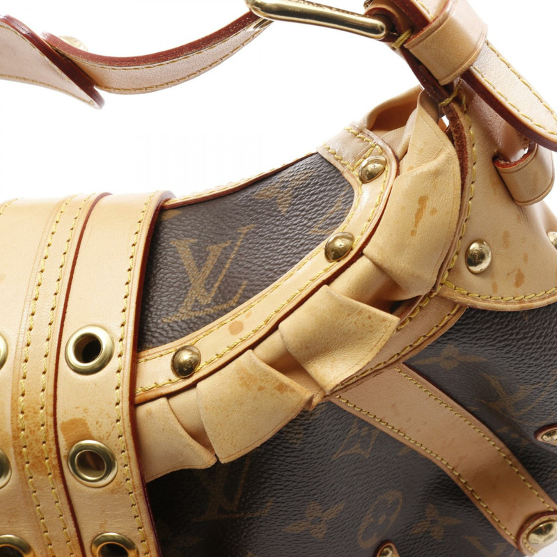 LOUIS VUITTON Leonor 單肩包 M92394 Monogram 帆布皮革棕色二手 LV-6