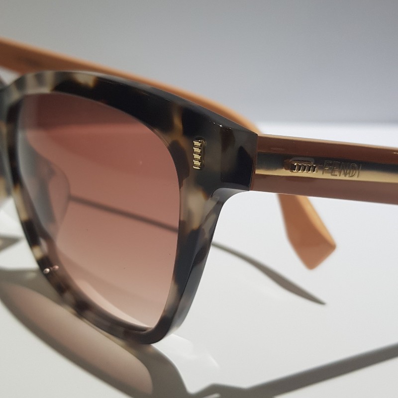 FENDI 時尚造型太陽眼鏡 (豹紋色)-4