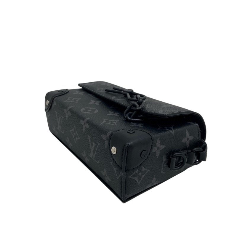 【LOUIS VUITTON】Monogram Eclipse 黑老花 Steamer 包款 附晶片（二手）M3255-5