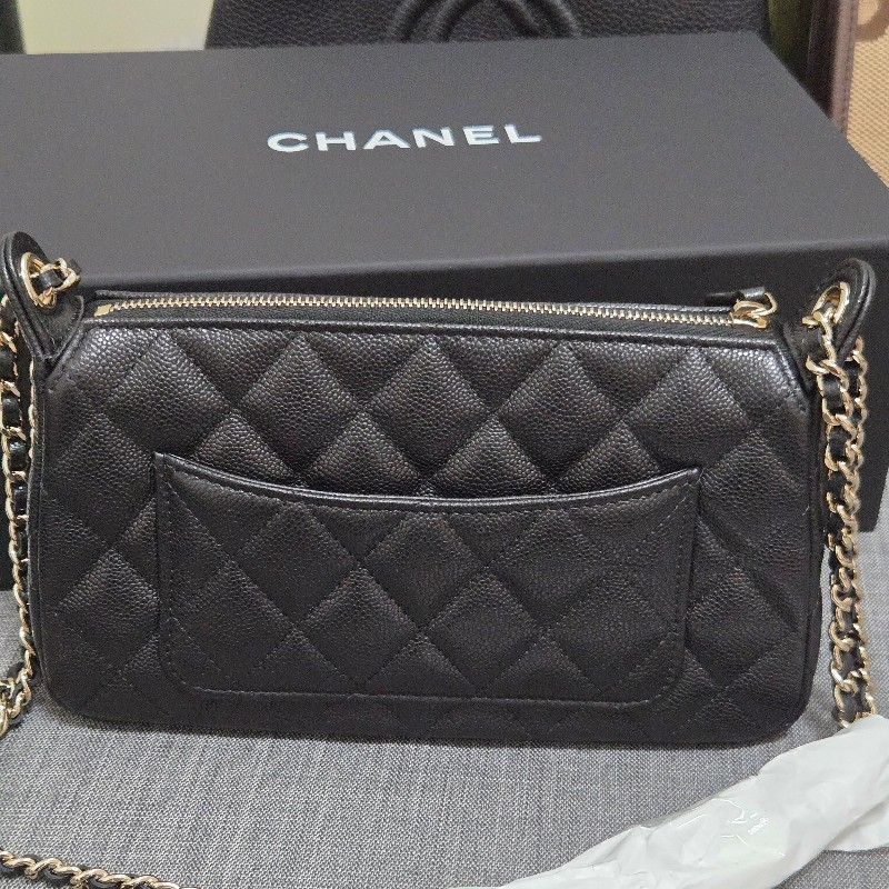 Chanel 香奈兒 爆款 25A 麻將包 荔枝牛皮 淡金釦  肩背包 斜背包-11