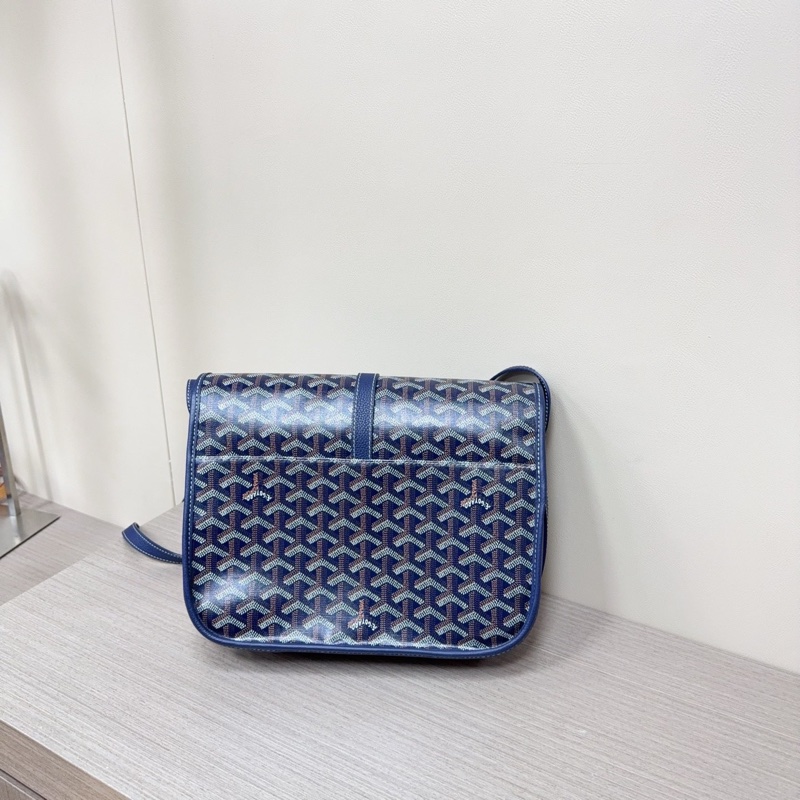 99新Goyard/戈雅藏蓝色老花中号邮差包-6