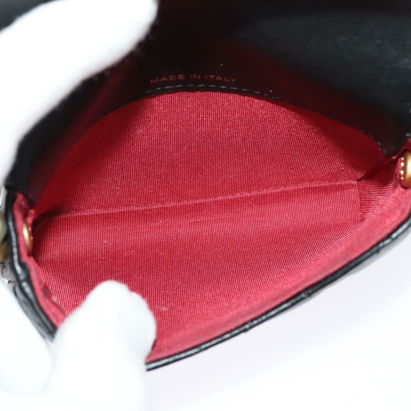 【日本直送】香奈兒 Matelasse Pearl 羊皮單肩包 黑金 CC 標誌 Auth 124901-10