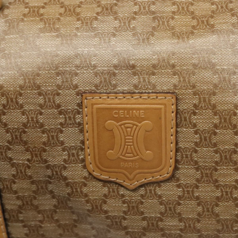 【日本直送】CELINE Macadam帆布波士頓包 PVC皮革 棕色 金色 正品 118649-16