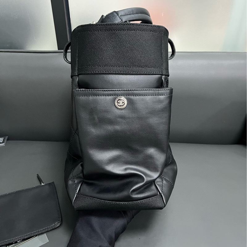 Chanel tote 黑銀菱格大托特-9