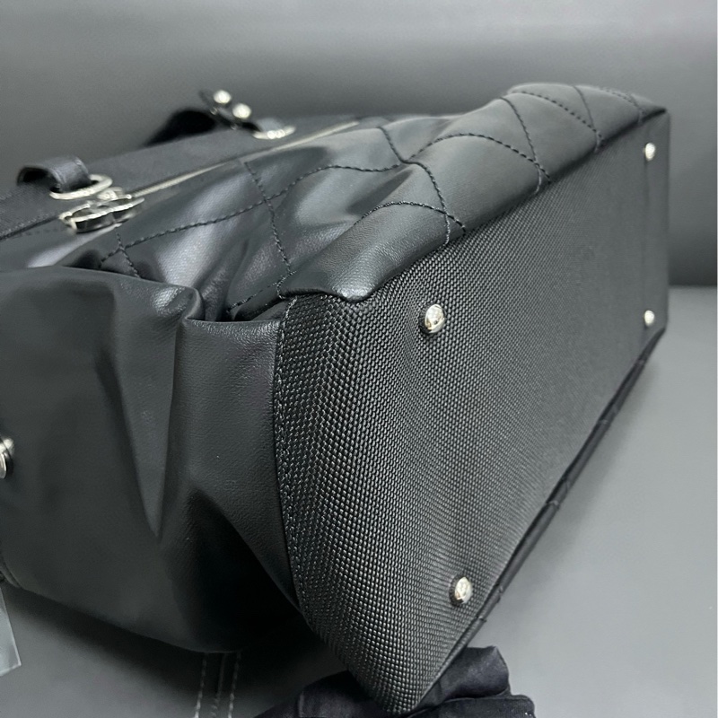 Chanel tote 黑銀菱格大托特-12