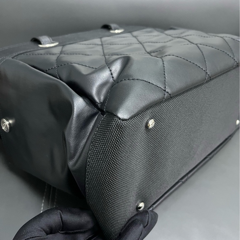 Chanel tote 黑銀菱格大托特-14