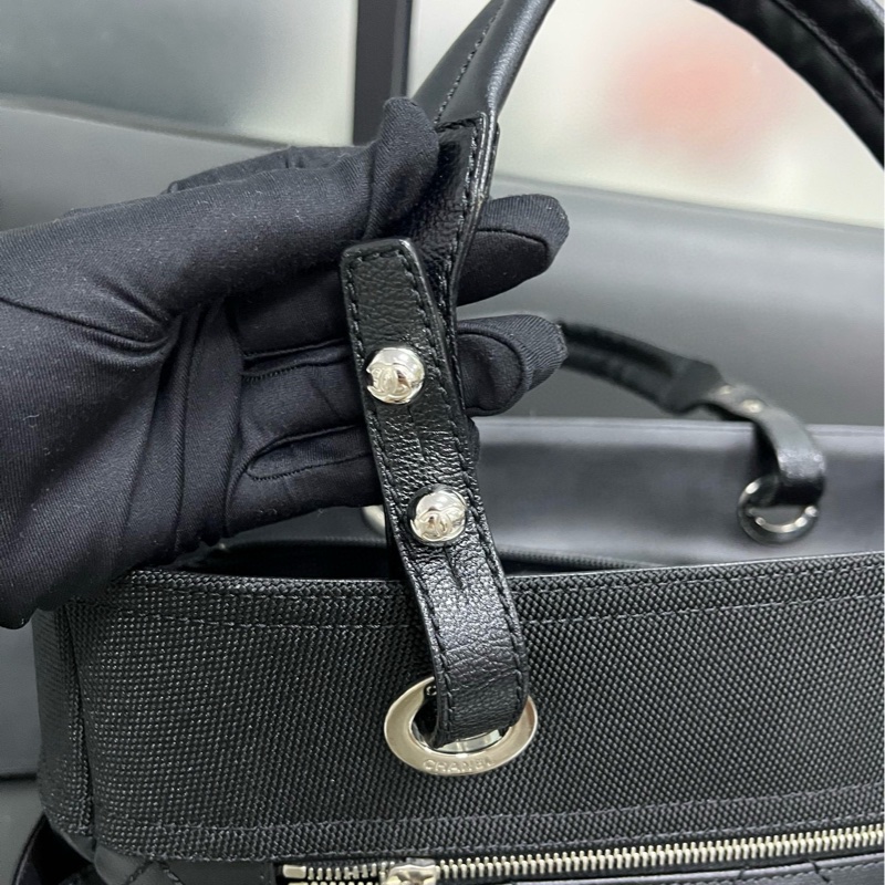 Chanel tote 黑銀菱格大托特-22