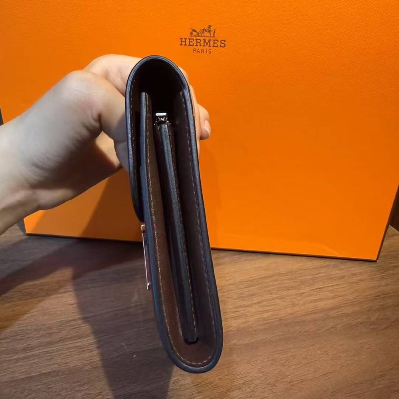 Hermes愛馬仕Constance康康短錢包馬鞍紅box皮銀扣C刻-3