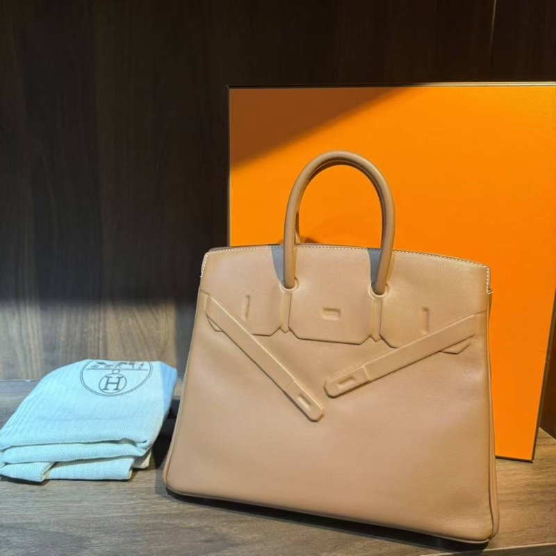 Hermes 愛馬仕 Birkin25 Shadow金棕色Z刻 手提包-0