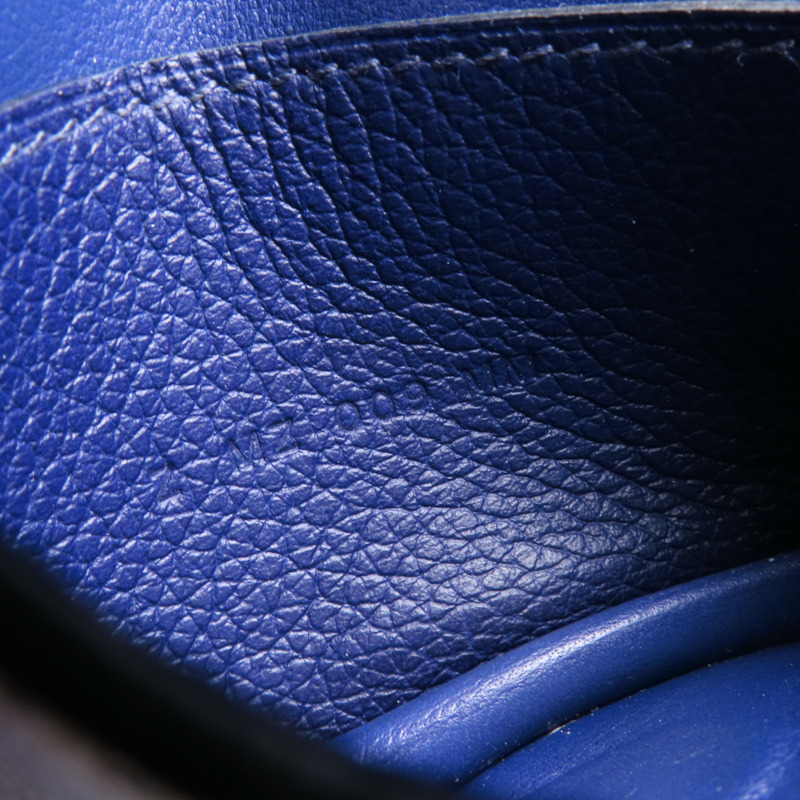 HERMES Clemence皮革Card Case銀扣卡片套Bleu Indigo-13