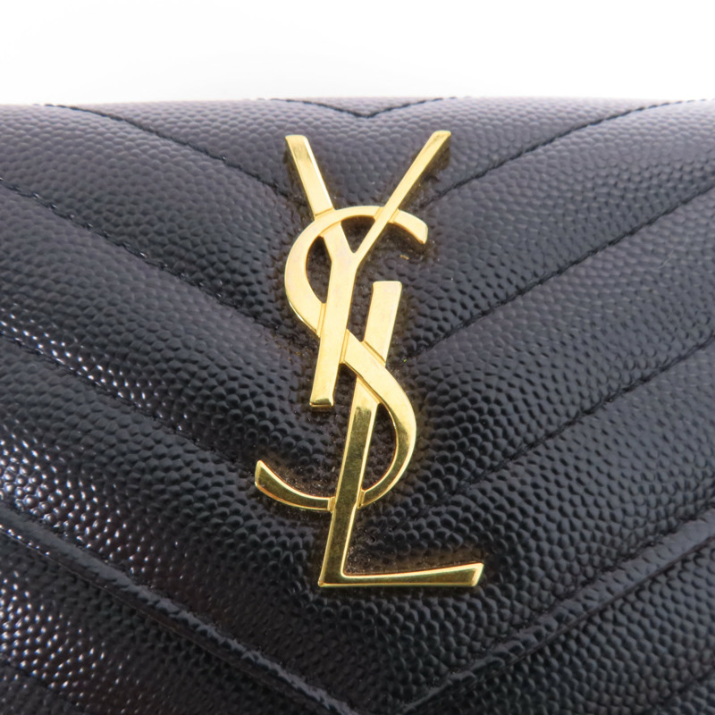 SAINT LAURENT 牛皮皮革Wallet金扣錢包-11