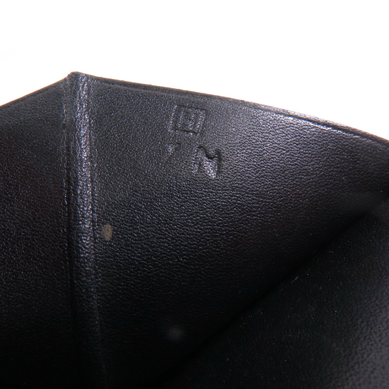 HERMES Box Calf皮革Bearn Bi Fold銀扣長錢包Noir-6