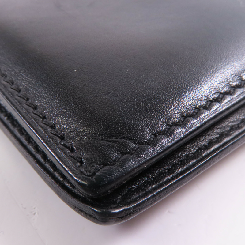HERMES Box Calf皮革Bearn Bi Fold銀扣長錢包Noir-8