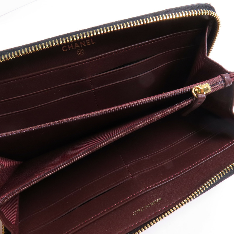 CHANEL 羊皮皮革Long Wallet金扣長錢包-5