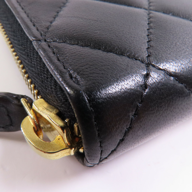 CHANEL 羊皮皮革Long Wallet金扣長錢包-8