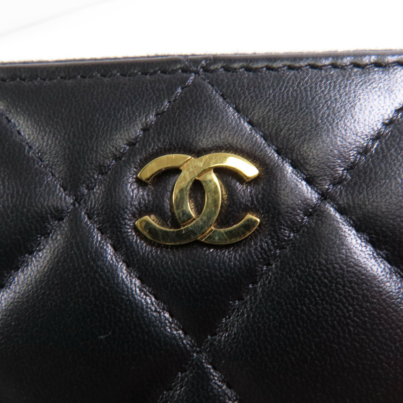 CHANEL 羊皮皮革Long Wallet金扣長錢包-12
