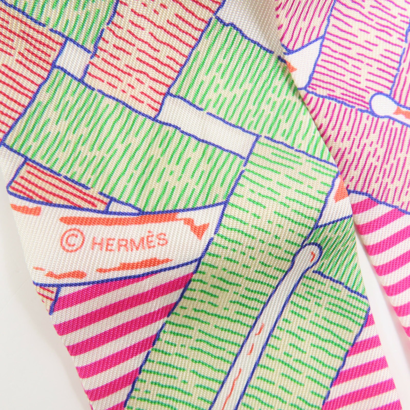 HERMES 絲質Twilly絲巾-5
