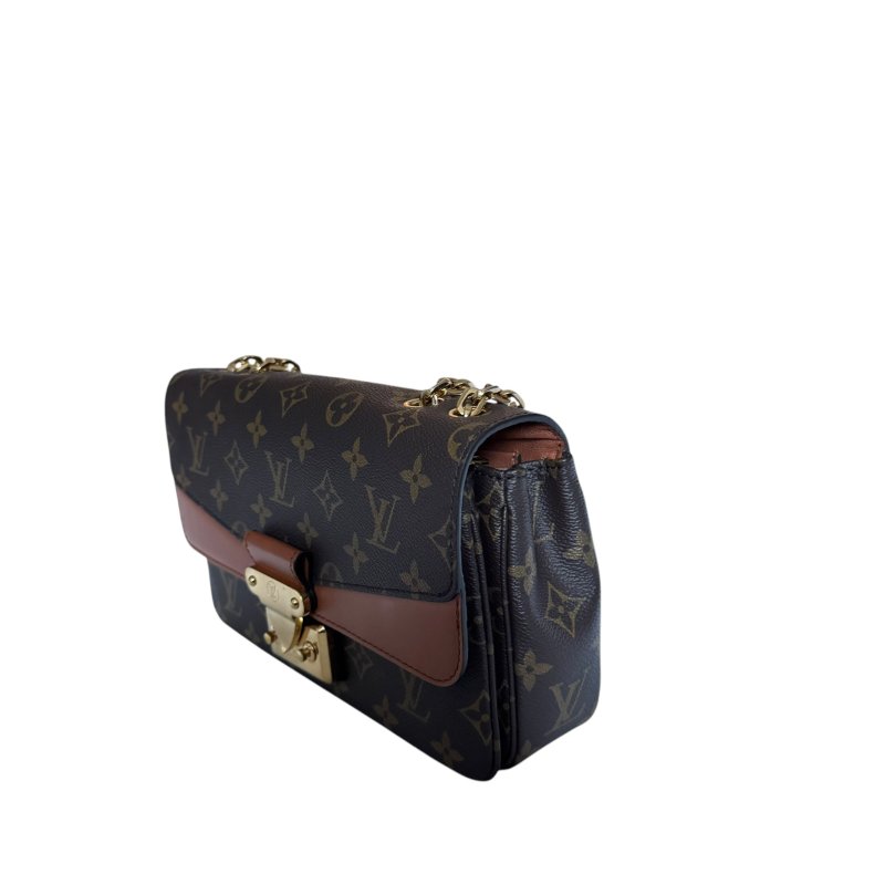 【LOUIS VUITTON】Monogram Marceau 啡色老花 金扣 復古酒神包 M46127 附晶片(二手)K2924-16