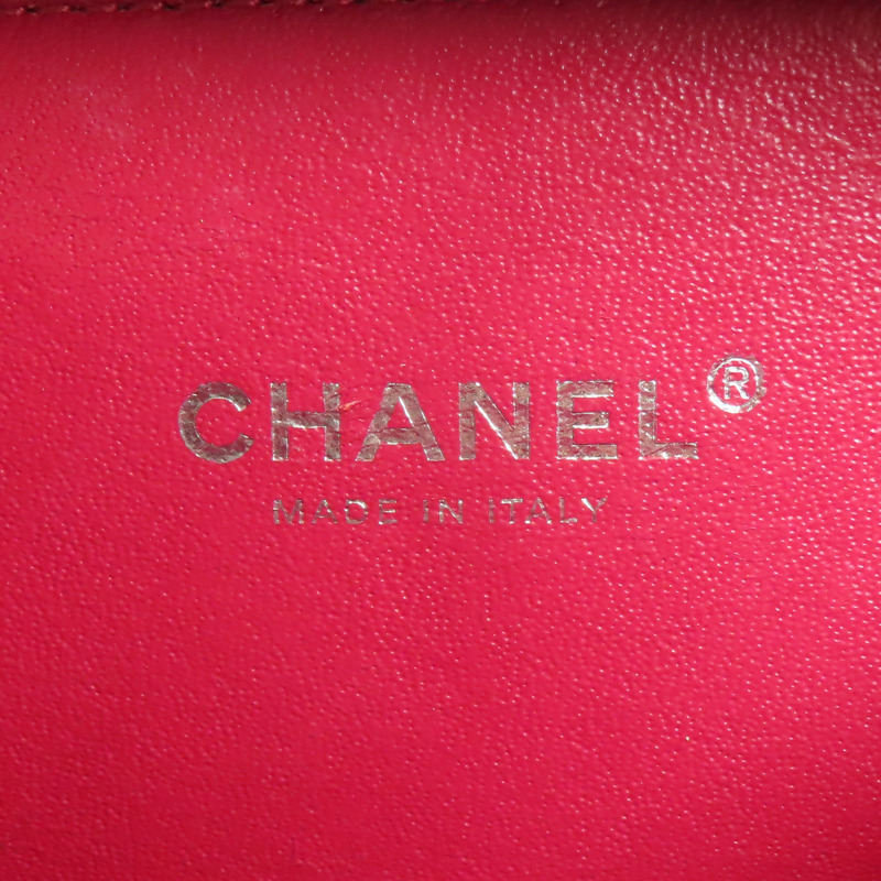 CHANEL 牛皮皮革Vanity Case銀扣鏈帶手挽肩背兩用袋-11