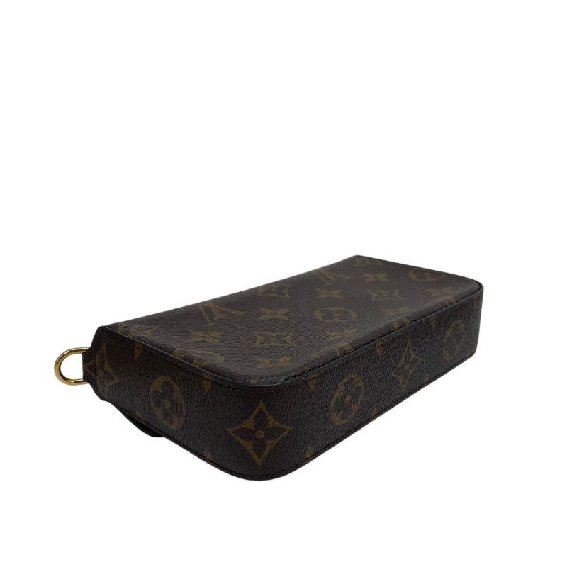 【LOUIS VUITTON】Monogram Félicie Strap & Go 啡色老花 金扣 三合一小包 M80091 附晶片(二手)L0688-7