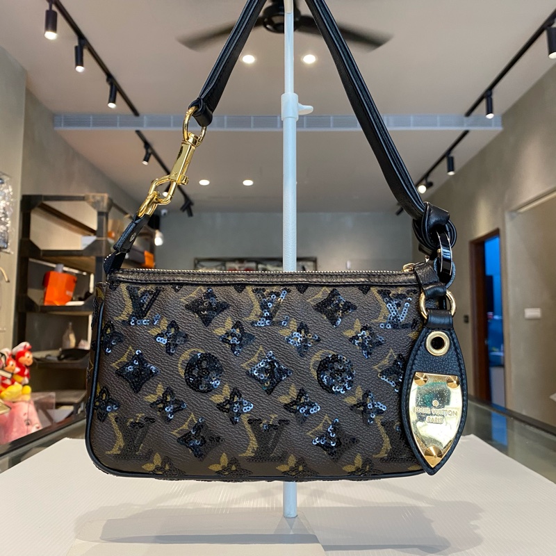 LOUIS VUITTON 亮片單肩麻將包-0