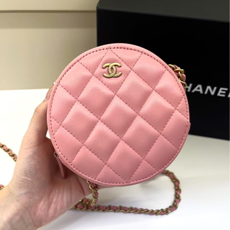 香奈兒Chanel小圓餅包粉色-0