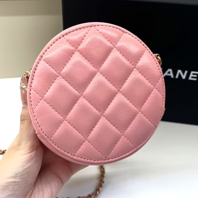 香奈兒Chanel小圓餅包粉色-1